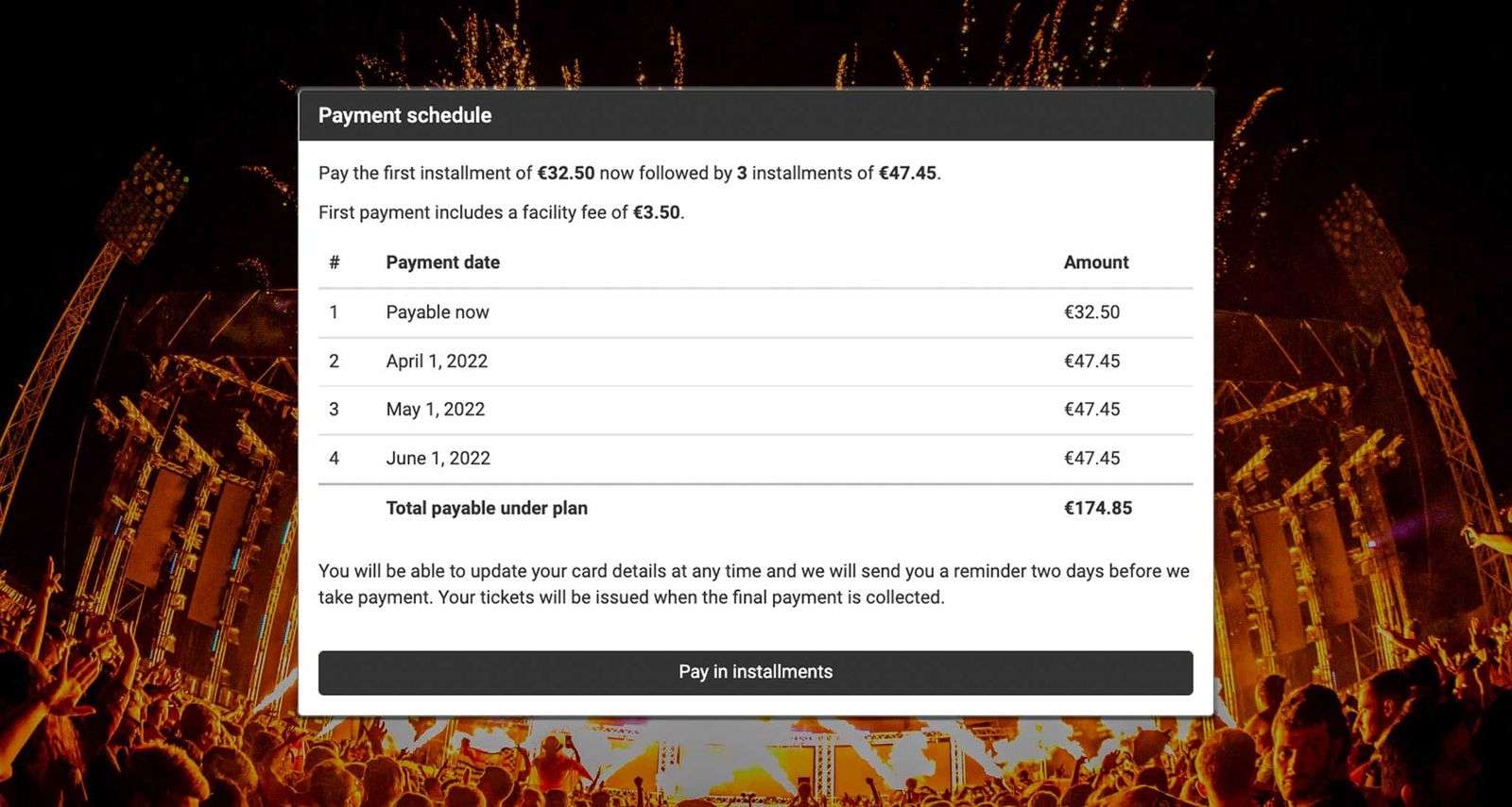 Payment Plans - LIVE IT
