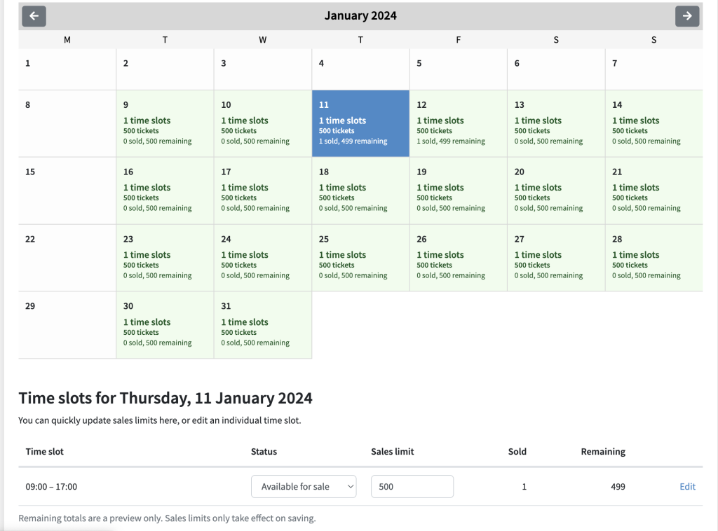 calendar and time-slot - LIVE IT